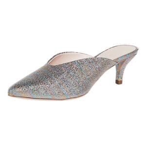 Loeffler Randall Juno Glitter Rainbow Stripe Mule Sandal Size 8.5